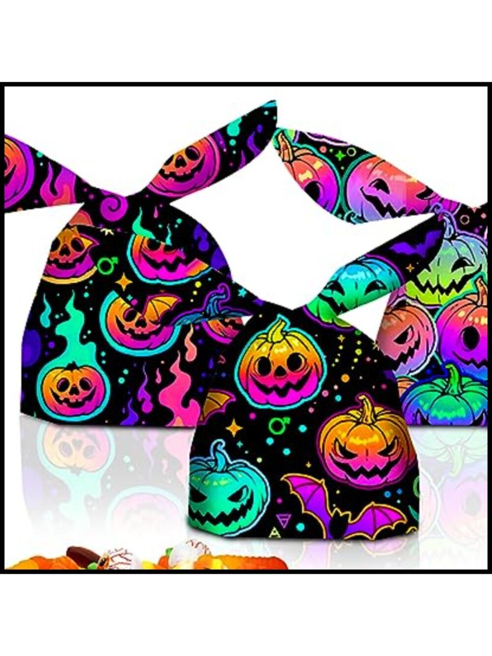 Halloween Candy Bags 50Pcs Treat Bags EVA Waterproof for Trick or Treat